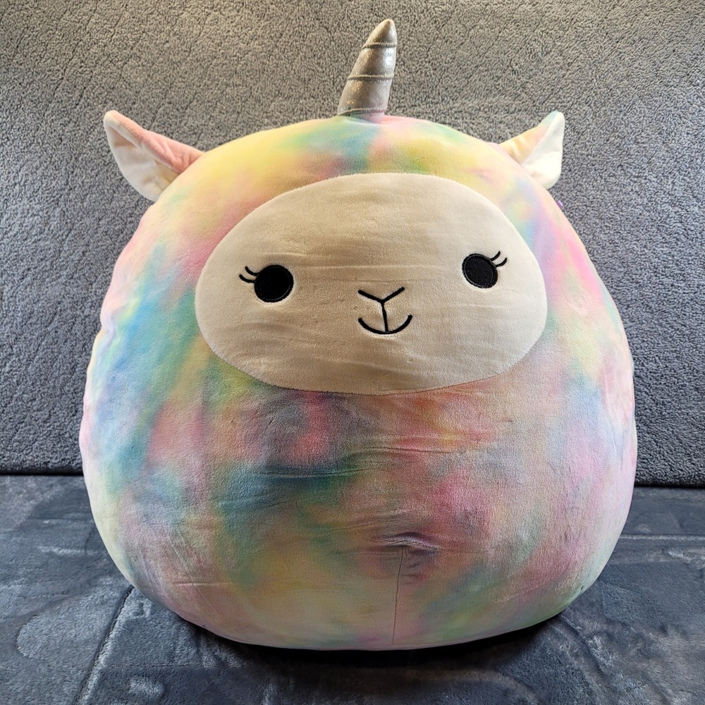 Squishmallows Lucy-May Pegacorn 16 Inch Rainbow Tie Dye Llama Unicorn Plush 2019